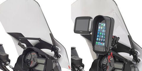 Barra a montar detrás de la cúpula para colocar S902A, S920M, S920L, S95KIT y porta GPS-Smartphone. GIVI